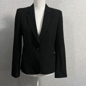 VTG Wool Jacket Blazer Womens Medium Black Academia Tailored Davison's Academia